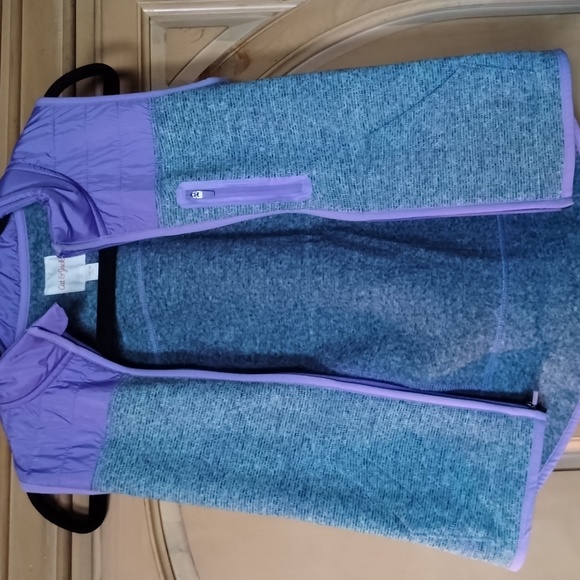 Cat & Jack Girls Vest Size L 10/12 -3 Pockets-Gray/Purple-Good Cond. - Picture 4 of 5